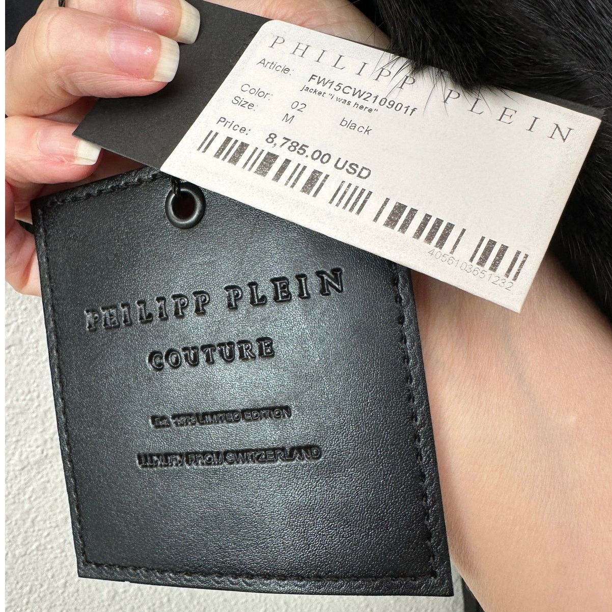 Philipp Plein NWT Philipp Plein “I Was Here” Fur Leather Jacket Black RARE Size M / US 6-8 / IT 42-44 - 14 Thumbnail