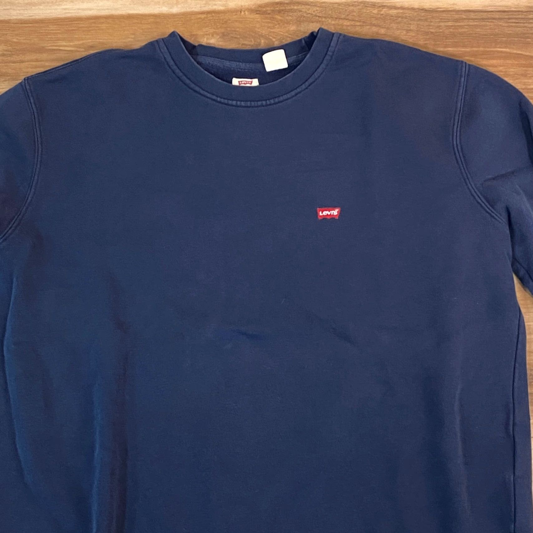 Levi's Levis Mens Standard Fit Crewneck Sweatshirt L Navy Blue Batwing Logo Embroidered Pullover Classic Cadence Size US L / EU 52-54 / 3 - 5 Thumbnail
