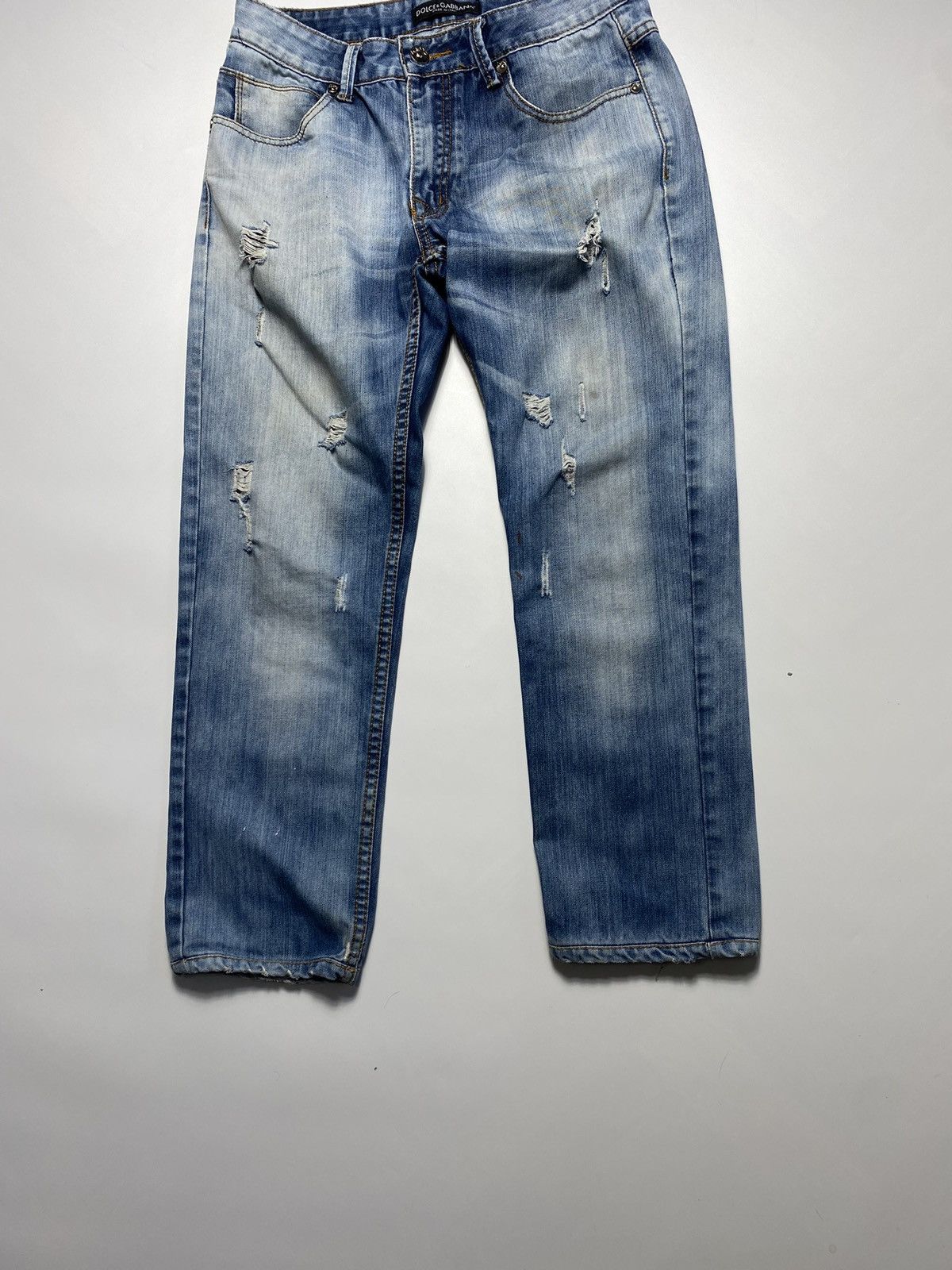 Dolce & Gabbana × Vintage Vintage Dolce Gabbana Washed Denim Distressed Y2K Retro 00s Size US 32 / EU 48 - 9 Thumbnail