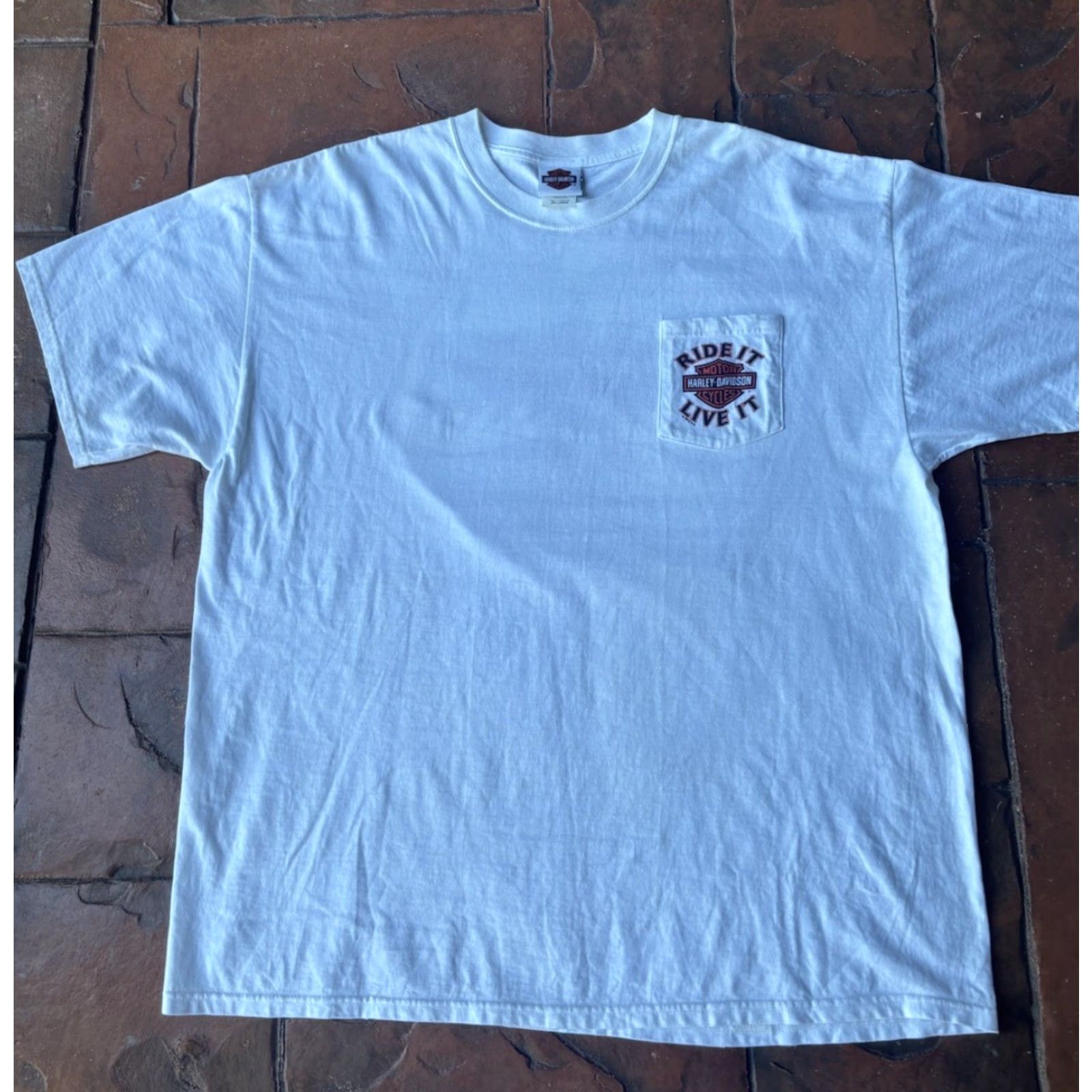 Harley Davidson VINTAGE Harley-Davidson Motorcycle Thunderbird New Mexico T-Shirt 2XL White Crew Neck Short Sleeve Graphic Print Eagle 90s Biker Men Size US XXL / EU 58 / 5 - 2 Thumbnail