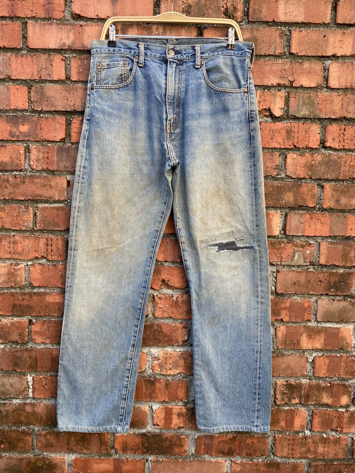 Levi's Vintage Clothing W34x31.5 Vintage levi's 502 Big E redline distressed denime Size US 34 / EU 50 - 1 Thumbnail