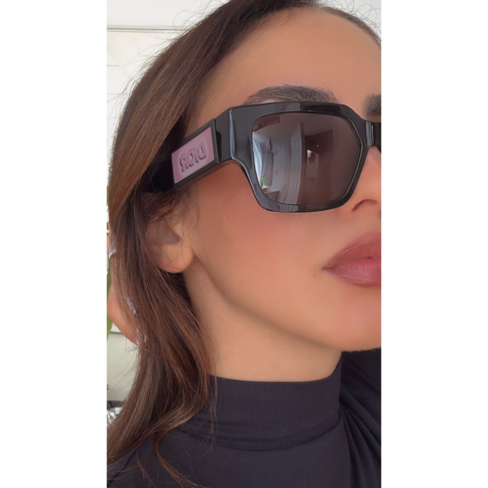 Dior NEW Dior CD SU Sunglasses in Black Holographic Pink Logo Size ONE SIZE - 9 Thumbnail