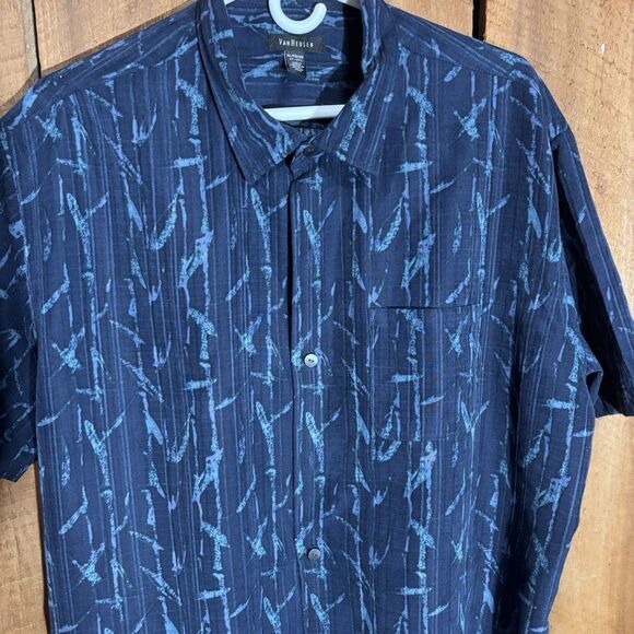 Van Heusen Van Heusen Men Blue Button up Short Sleeve Shirt XL casual Size US XL / EU 56 / 4 - 2 Thumbnail