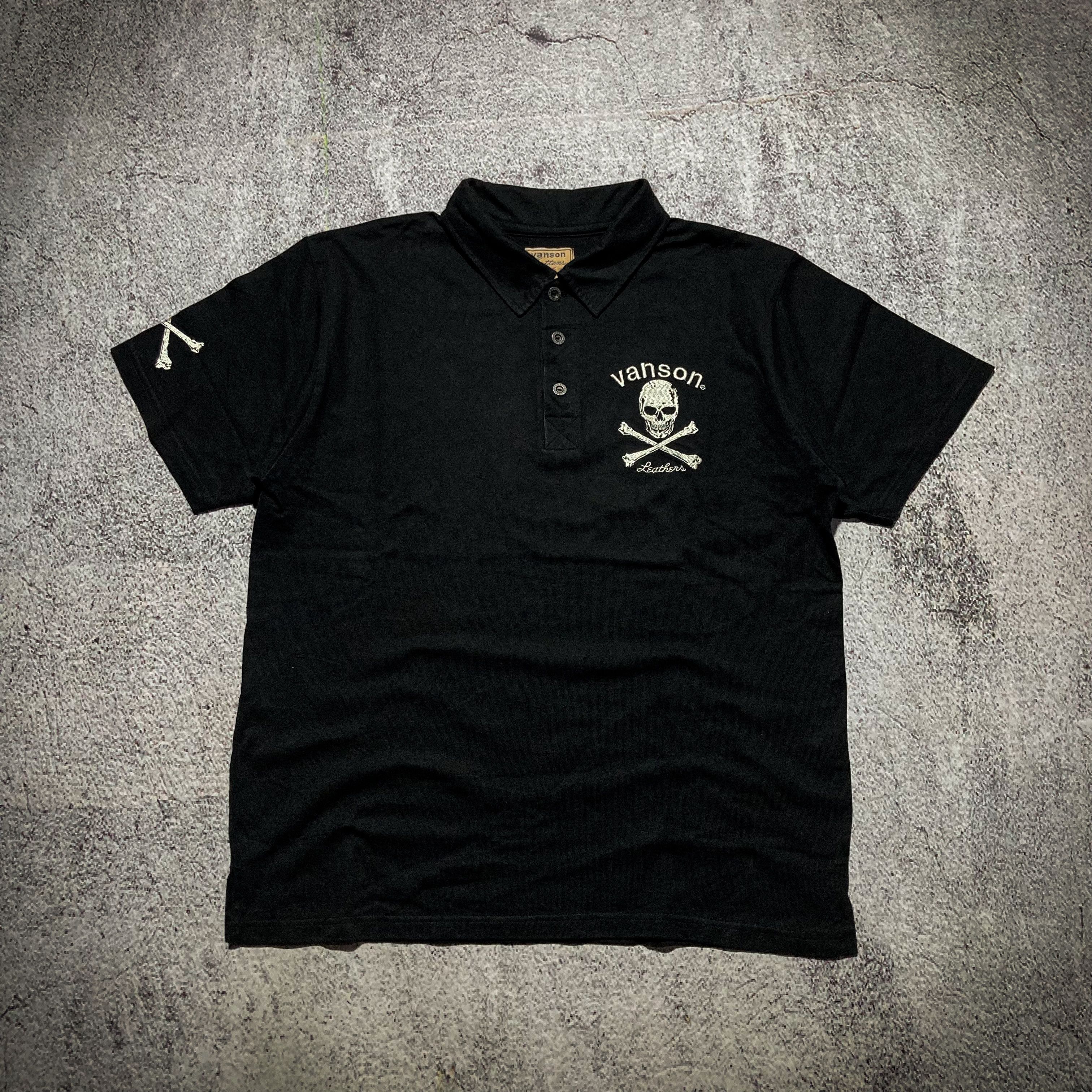 トップス vanson skull star polo shirts y2k swag Mastermind Japan × Swarovski × Vanson Leathers 2000s Vanson