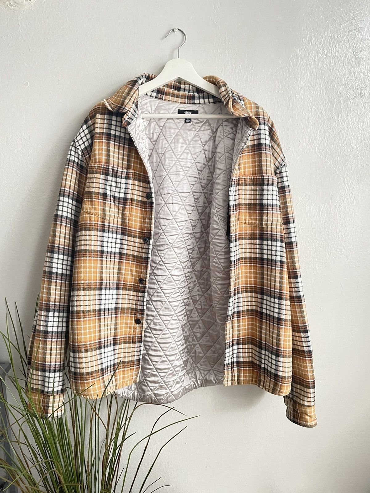 image of Stussy Plaid Insulated Jacket, Men's (Size XL)