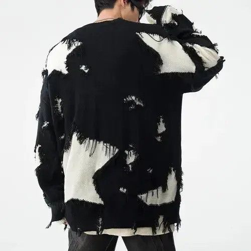 Japanese Brand × Vintage Retro hip hop star distressed oversized sweater knitwear Size US L / EU 52-54 / 3 - 4 Thumbnail