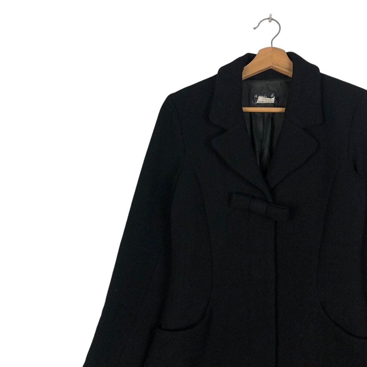 agnes b. 🔥RICH BLACK LONG JACKET AGNES B. MADE IN FRANCE Size XS / US 0-2 / IT 36-38 - 10 Thumbnail