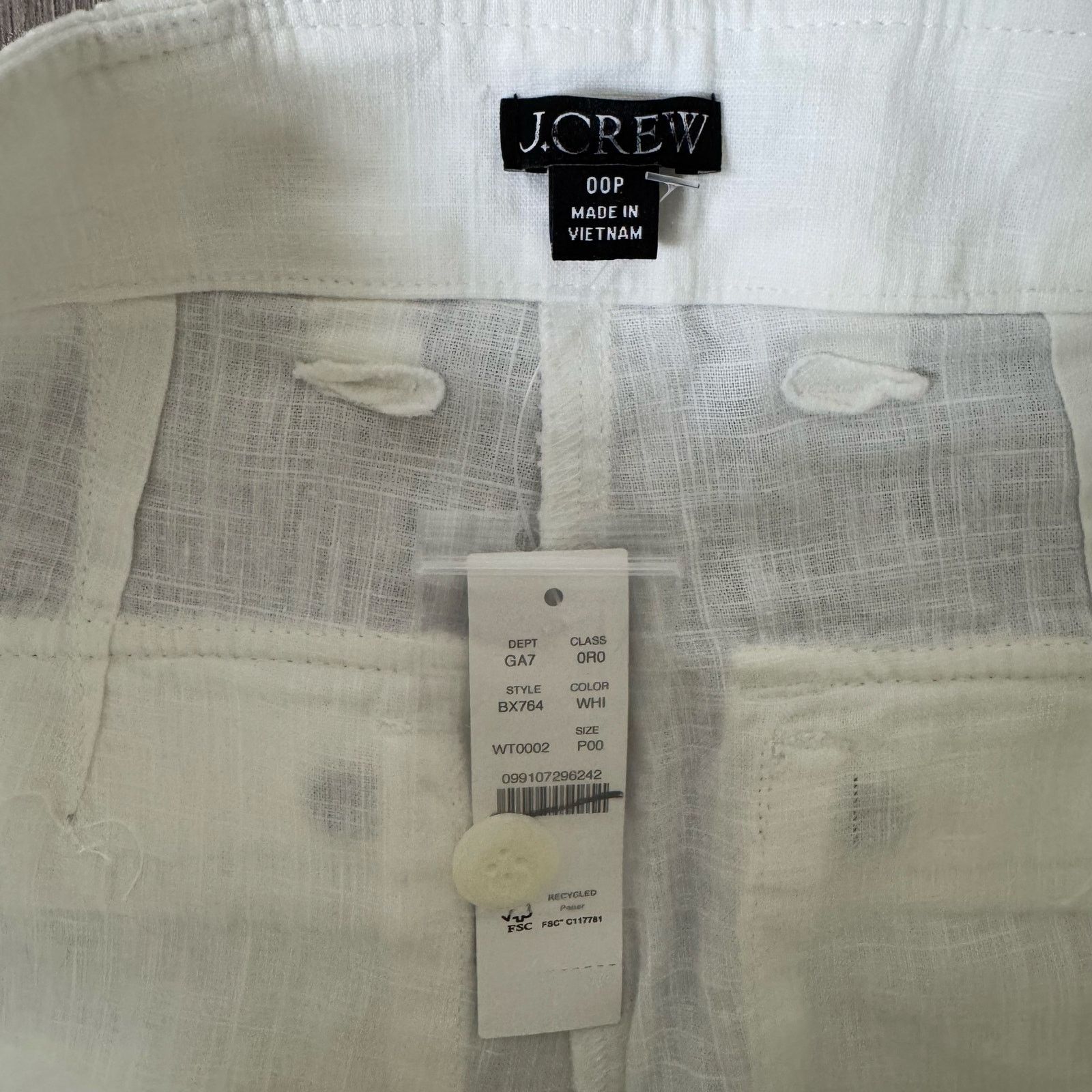J.Crew J Crew Seaside Cargo Linen Tencel Lyocell Pants US Women 00P Size 24" / US 00 / IT 34 - 3 Thumbnail