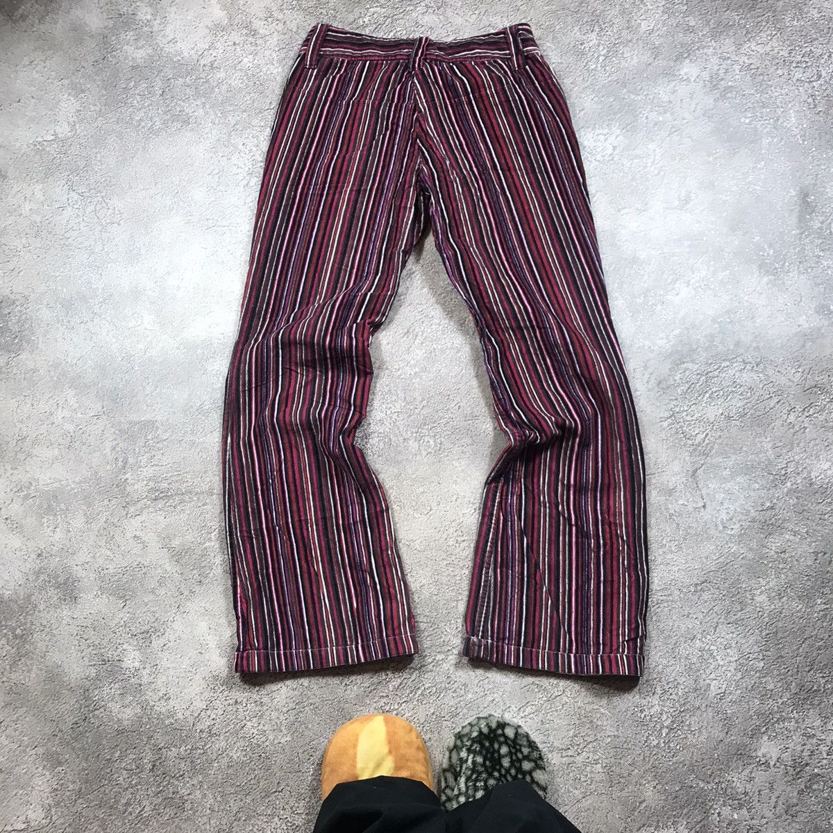 Vintage Vintage Y2K Velvet Flared Pants Low Rise Rave Aesthetic 28 Size 28" / US 6 / IT 42 - 4 Thumbnail
