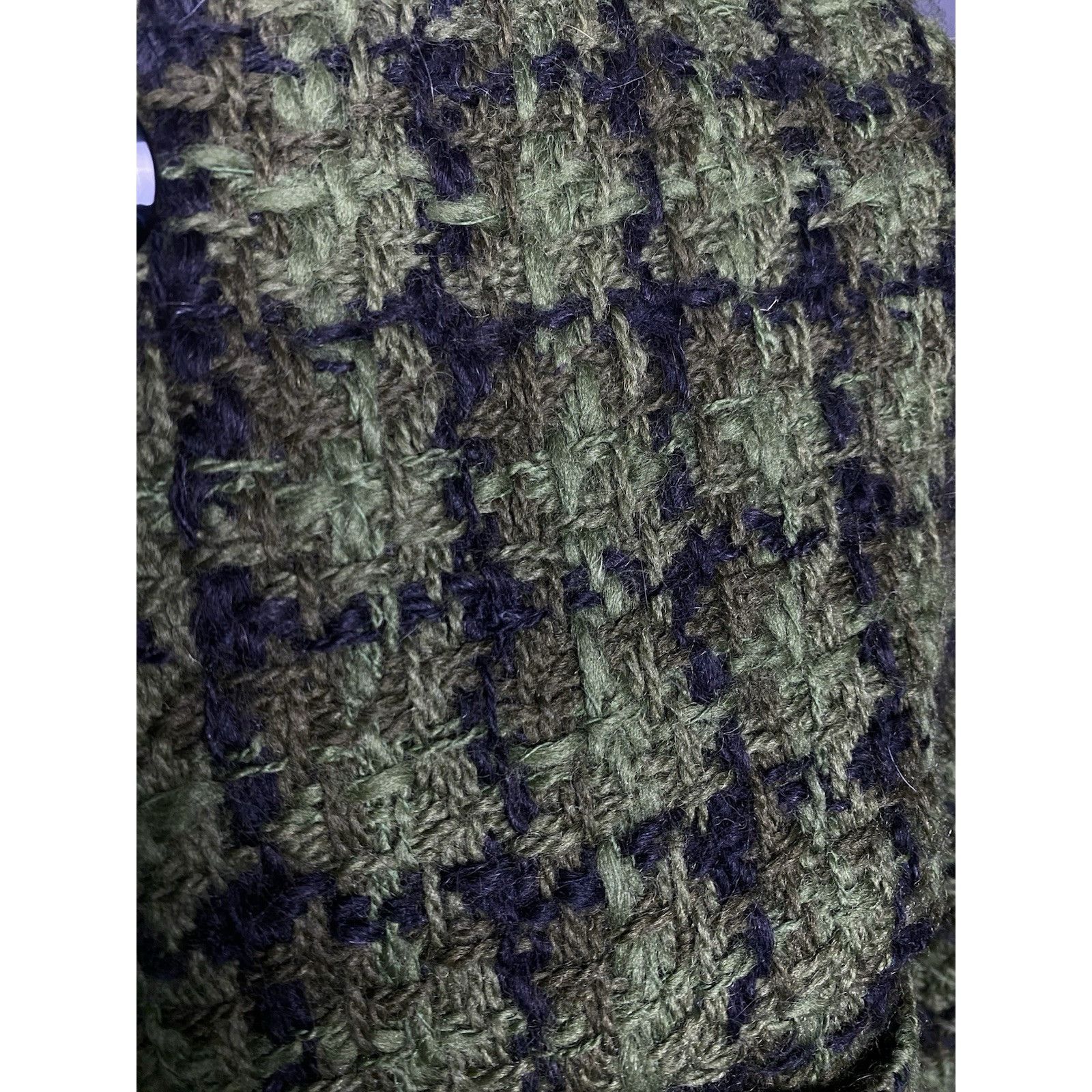 Louis Vuitton Louis Vuitton Green Tweed & Leather Trim Colarless Coat Size Size S / US 4 / IT 40 - 11 Thumbnail