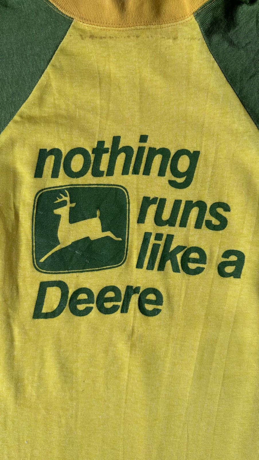 Other VINTAGE JOHN DEERE NOTHING RUNS LIKE DEERE RINGER TEE Size US S / EU 44-46 / 1 - 2 Thumbnail