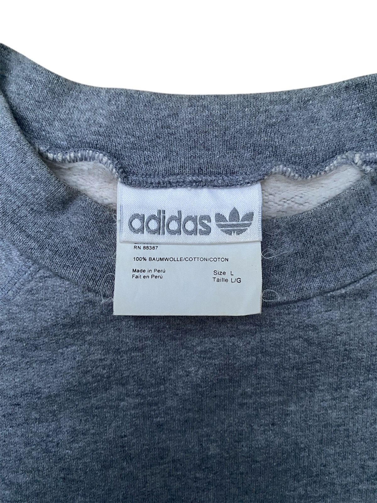 Adidas Vintage 80s Adidas Trefoil Embroidery Sweatshirt Size US L / EU 52-54 / 3 - 7 Thumbnail