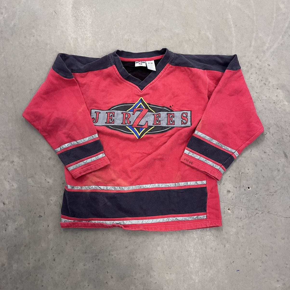 CRAZY Jerzees Hockey Jersey FADED to Perfection RARE M