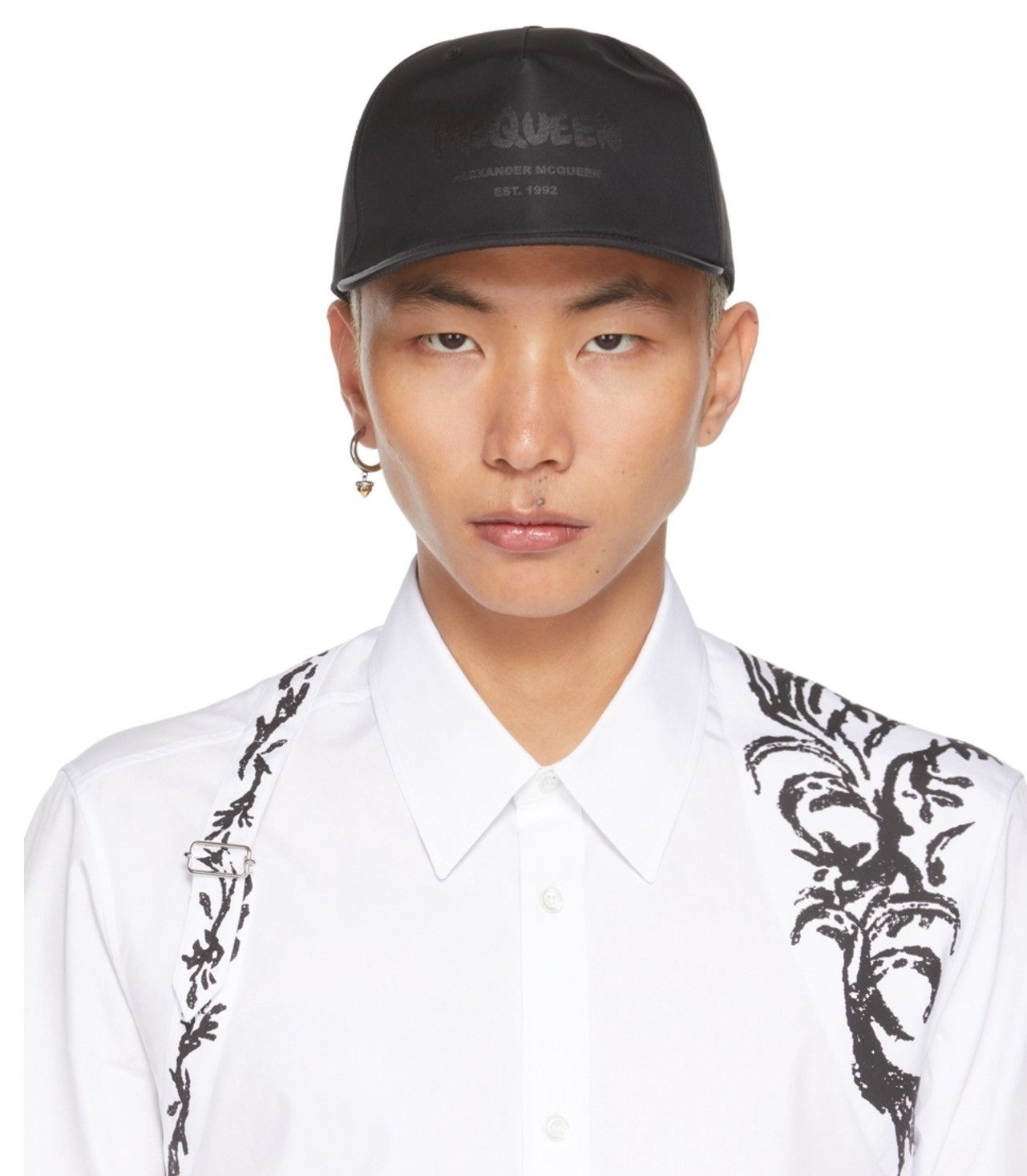 Alexander McQueen Black Graffiti Hat Size ONE SIZE - 9 Thumbnail