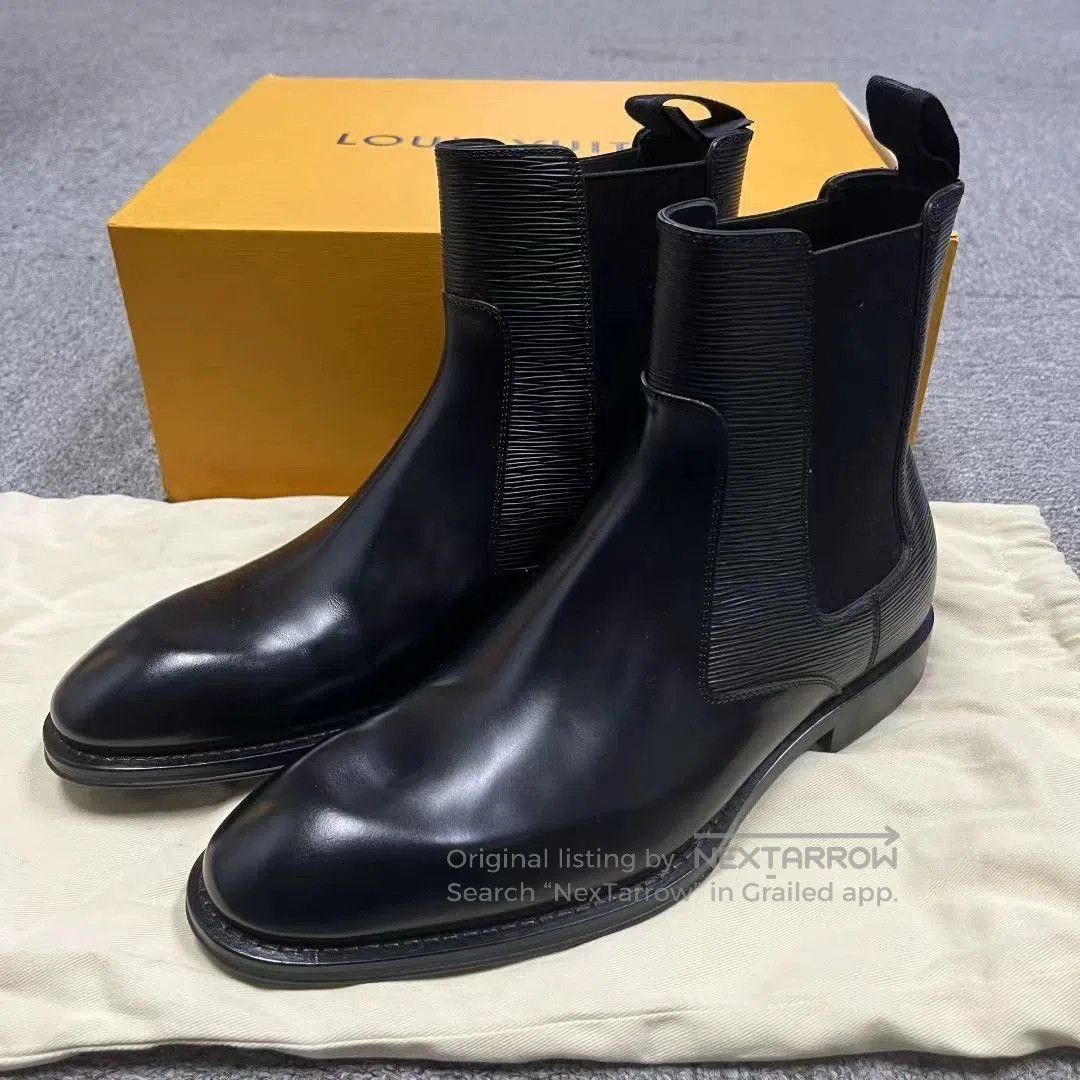 louis vuitton black chelsea ankle boots.