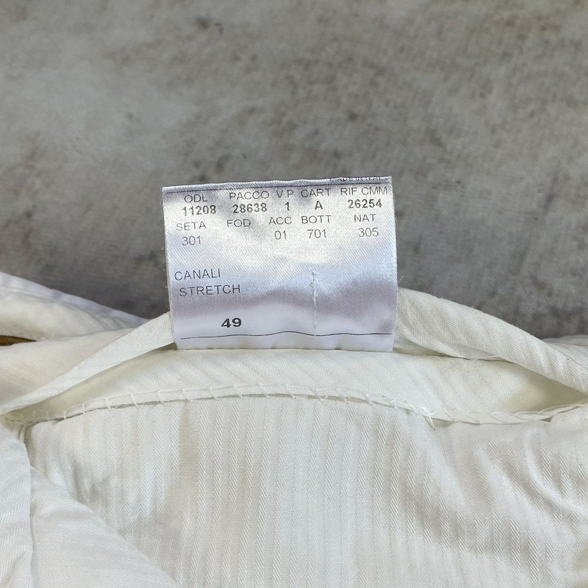 Canali × Designer Canali Oldmoney White Stretch Baggy Trousers Size US 37 - 16 Thumbnail