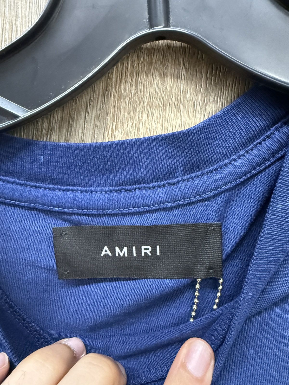 Amiri Amiri Blue Collegiate Short Sleeve Size US S / EU 44-46 / 1 - 8 Thumbnail