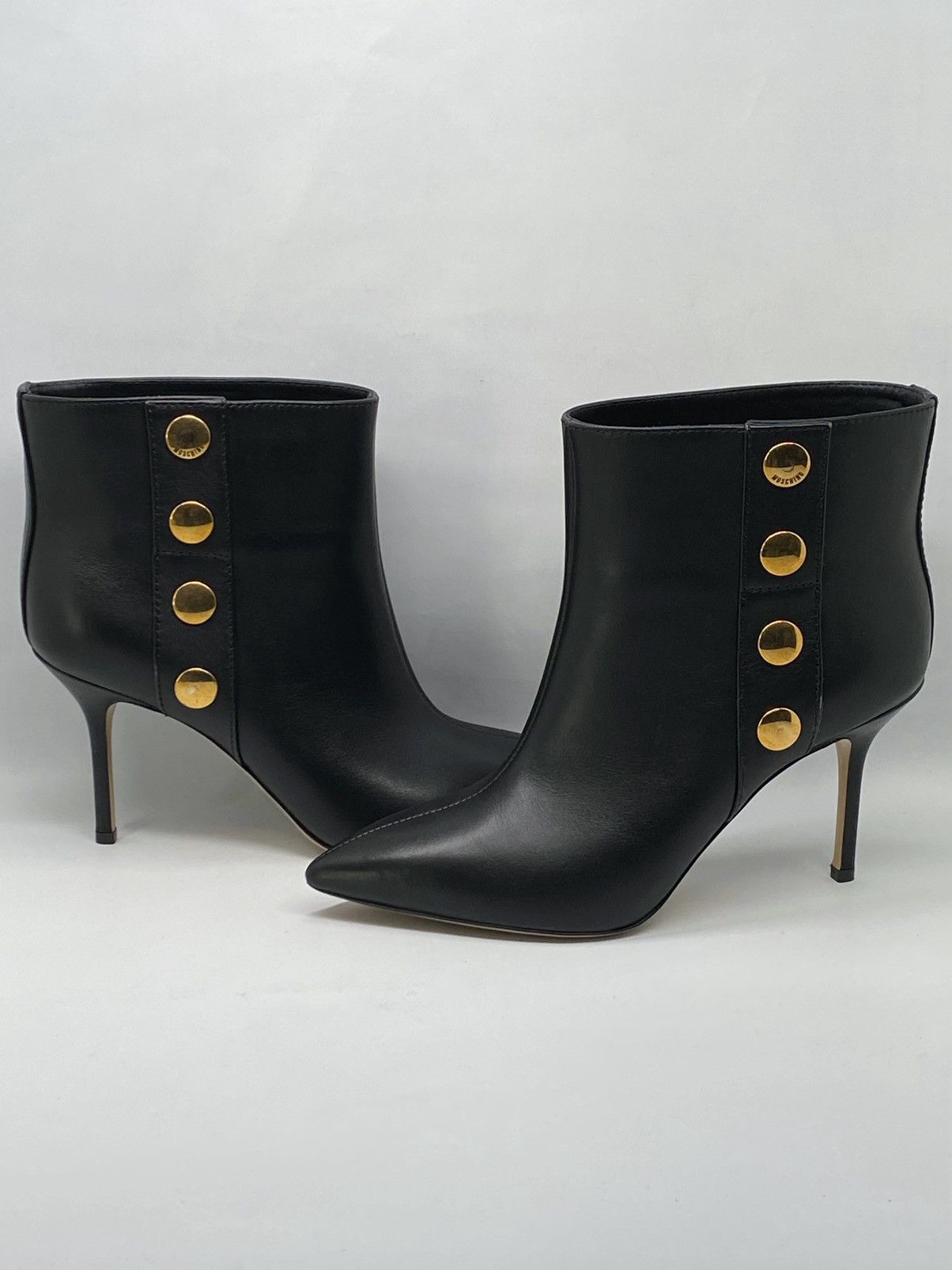 Moschino Moschino 80MM Snap-Button Leather Ankle Boots size 38 Size US 8 / IT 38 - 5 Thumbnail