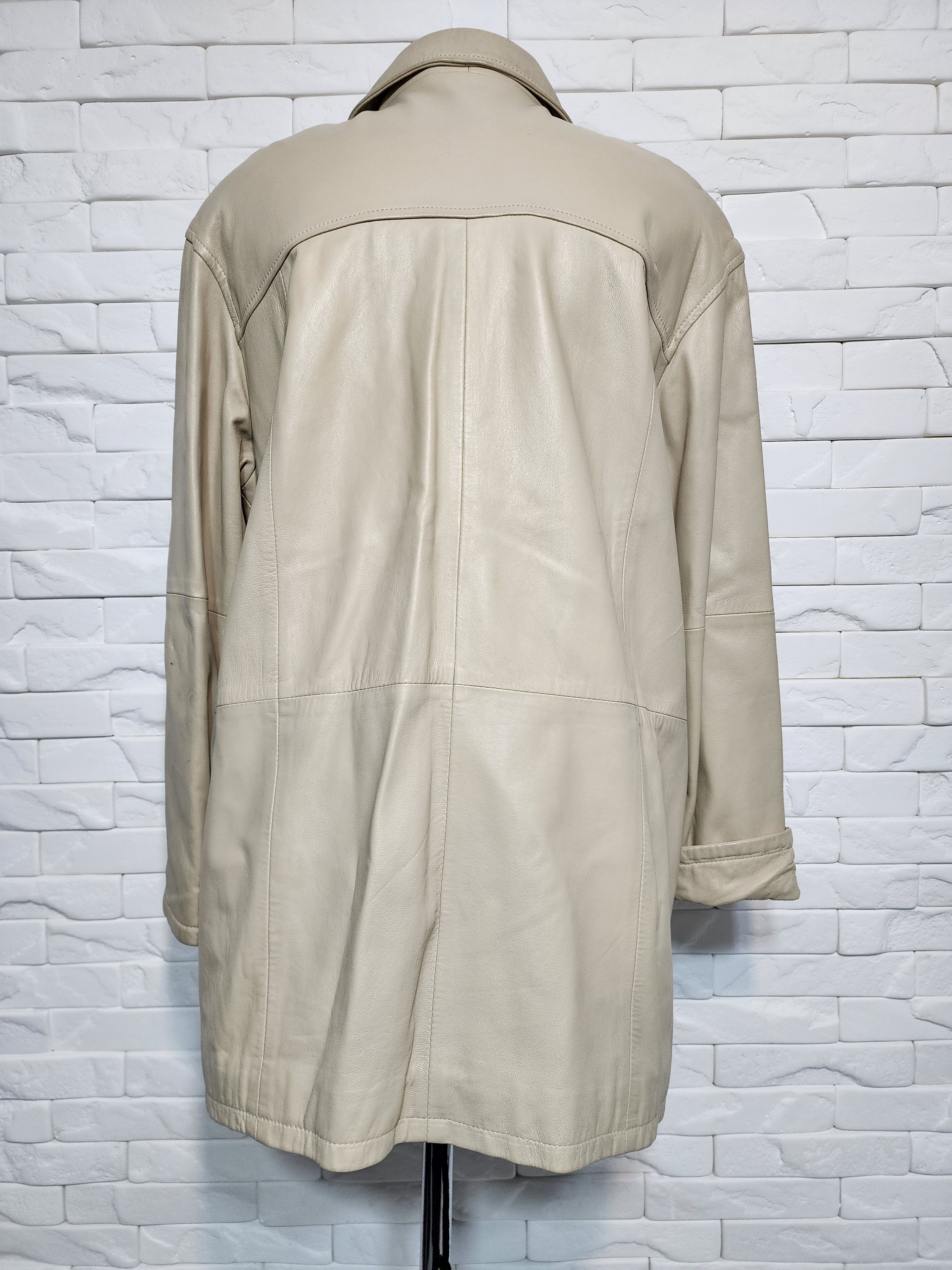 Genuine Leather Beige Leather Jacket: Women's Genuine Leather Blazer Size XL / US 12-14 / IT 48-50 - 4 Thumbnail