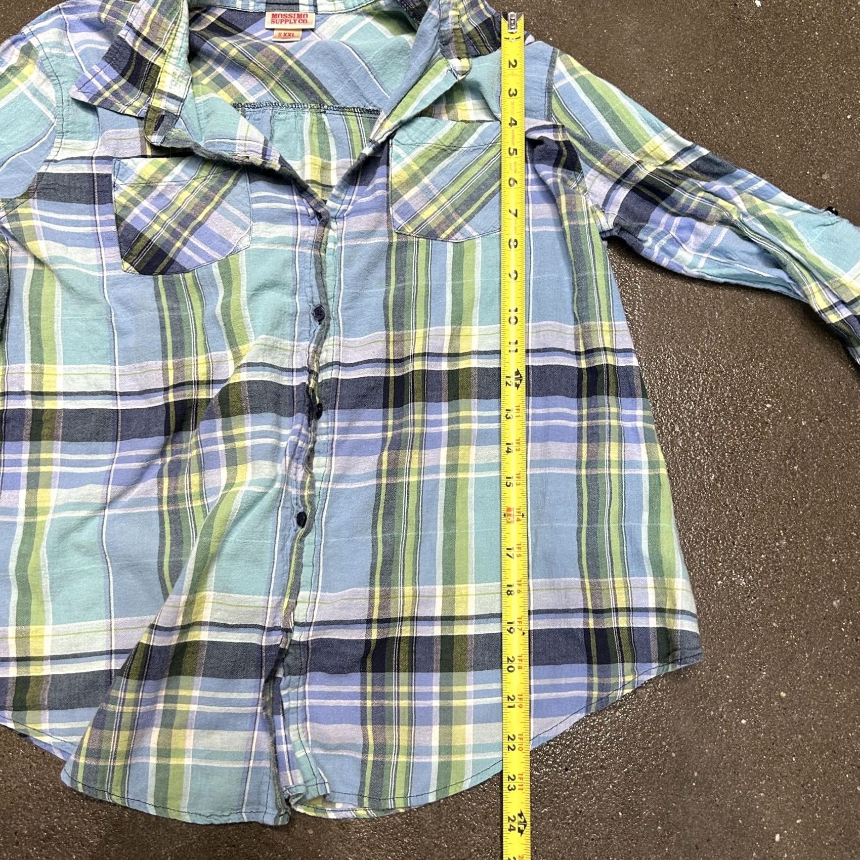 Mossimo VINTAGE Mossimo Supply Co Shirt Teens 2XL Blue Green Plaid Long Sleeve Button Up Casual Size US XXL / EU 58 / 5 - 4 Thumbnail