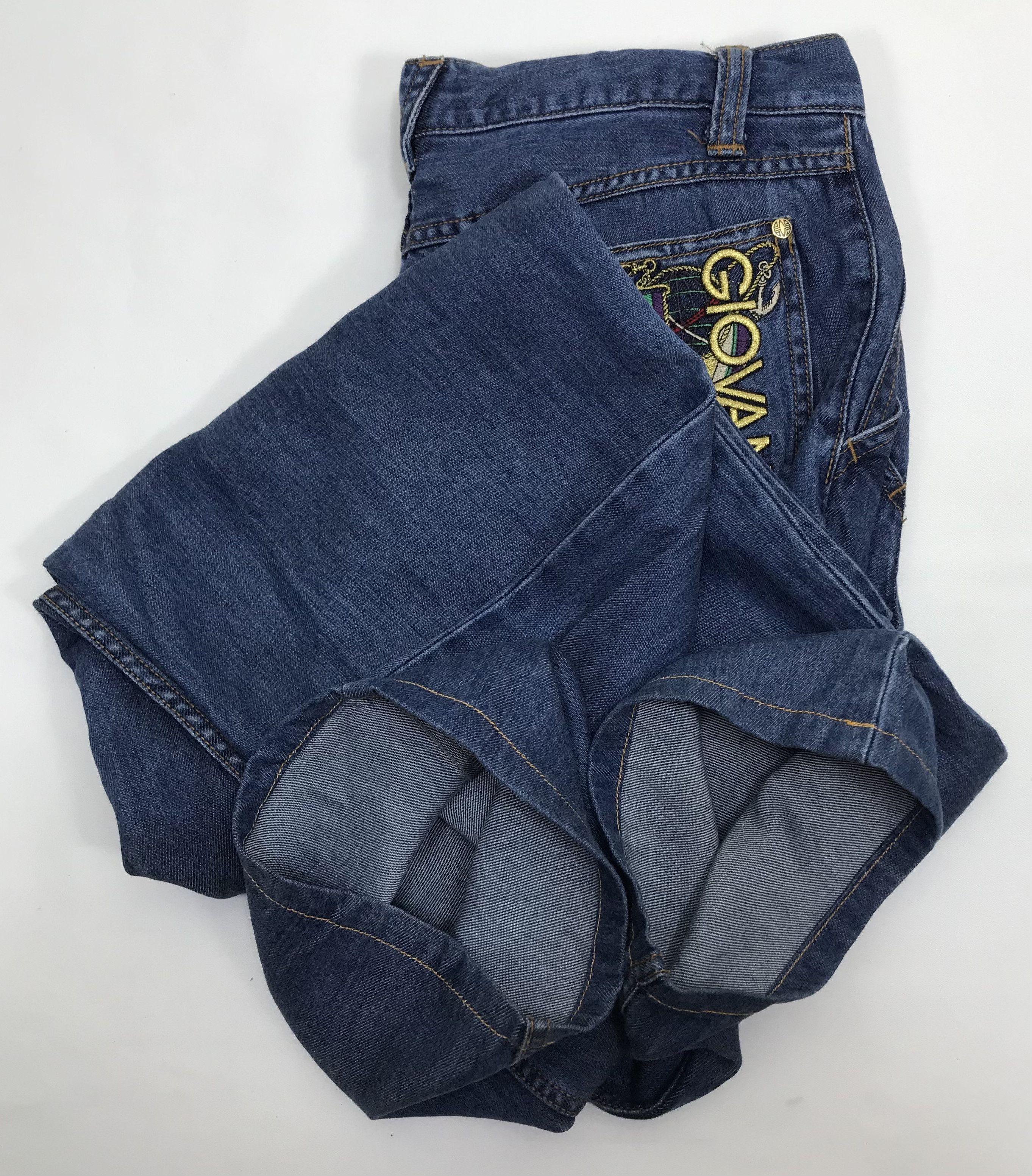 Giovanni Valentino Vintage Giovanni Valentino Embroidered Indigo Denim Pants Size US 31 - 16 Thumbnail