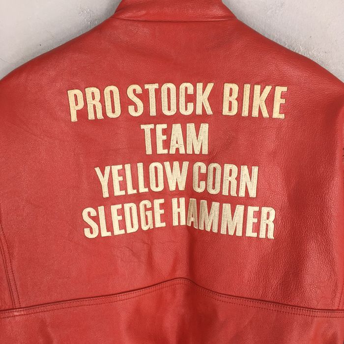 NASCAR Yellow Corn Motorsports Sledge Hammer Leather Jacket Large Grailed