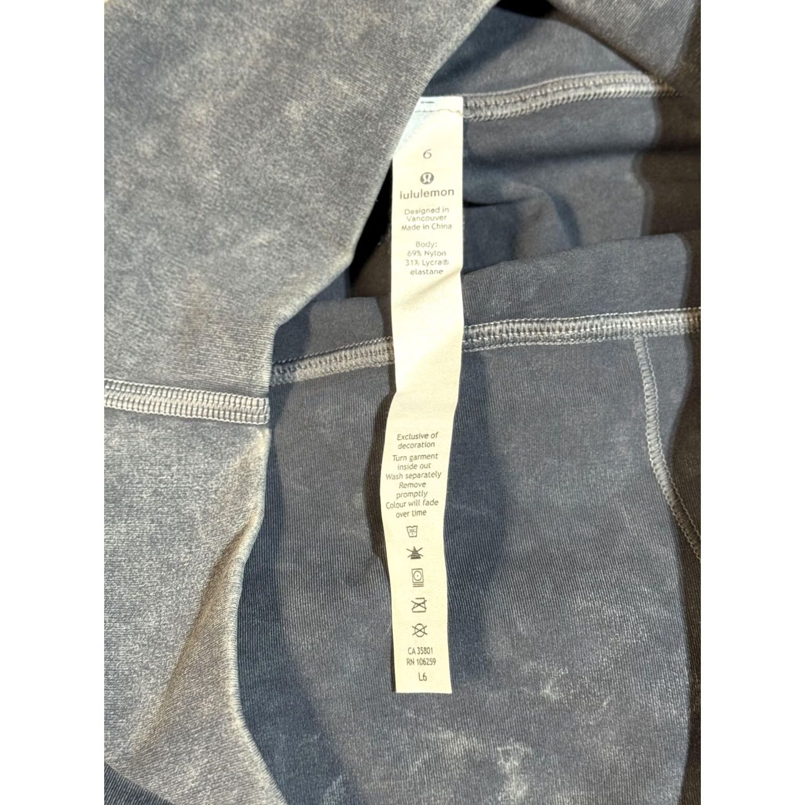 Lululemon Lululemon Pants Womens 6 Gray Acid Wash High Rise Leggings Yoga Athletic Size 28" / US 6 / IT 42 - 5 Thumbnail