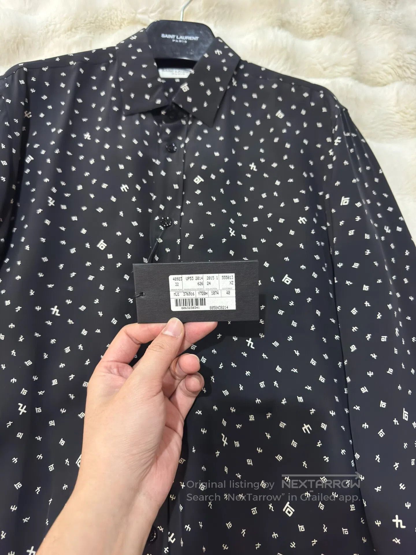 Saint Laurent Paris Saint Laurent Paris Symbol Print Silk Shirt| Size S / US 4 / IT 40 - 5 Thumbnail