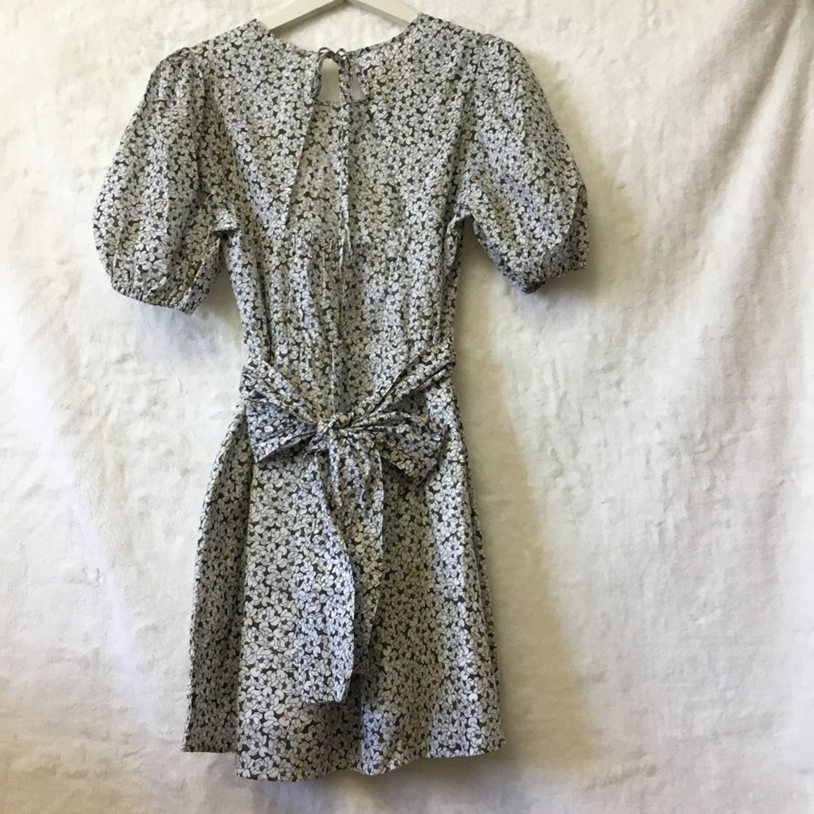 Banana Republic Banana Republic Floral Puff-Sleeve Belted Cotton Dress Size M / US 6-8 / IT 42-44 - 3 Thumbnail