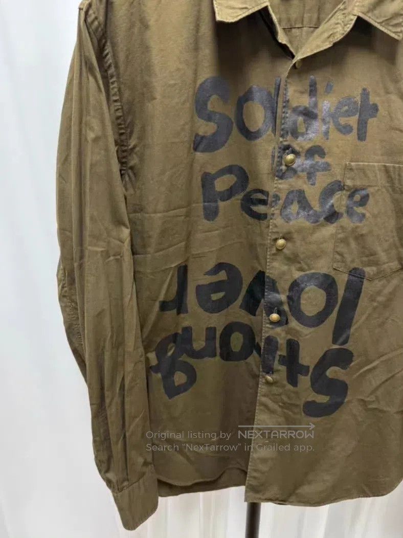 Comme des Garcons Comme des Garcons Military Brown Letter Print Shirt Size US M / EU 48-50 / 2 - 2 Thumbnail