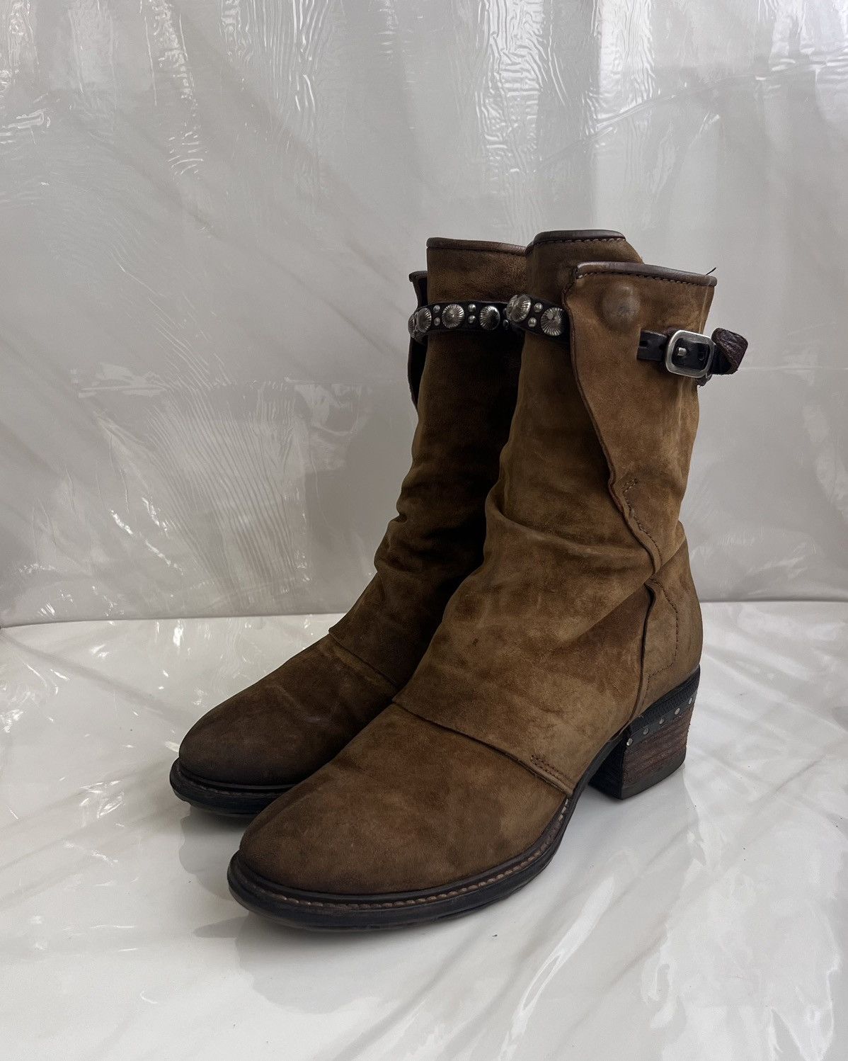 A.S.98 As 98 Airstep Zipper Boho Biker Green distressed boot Size US 8 / IT 38 - 3 Thumbnail