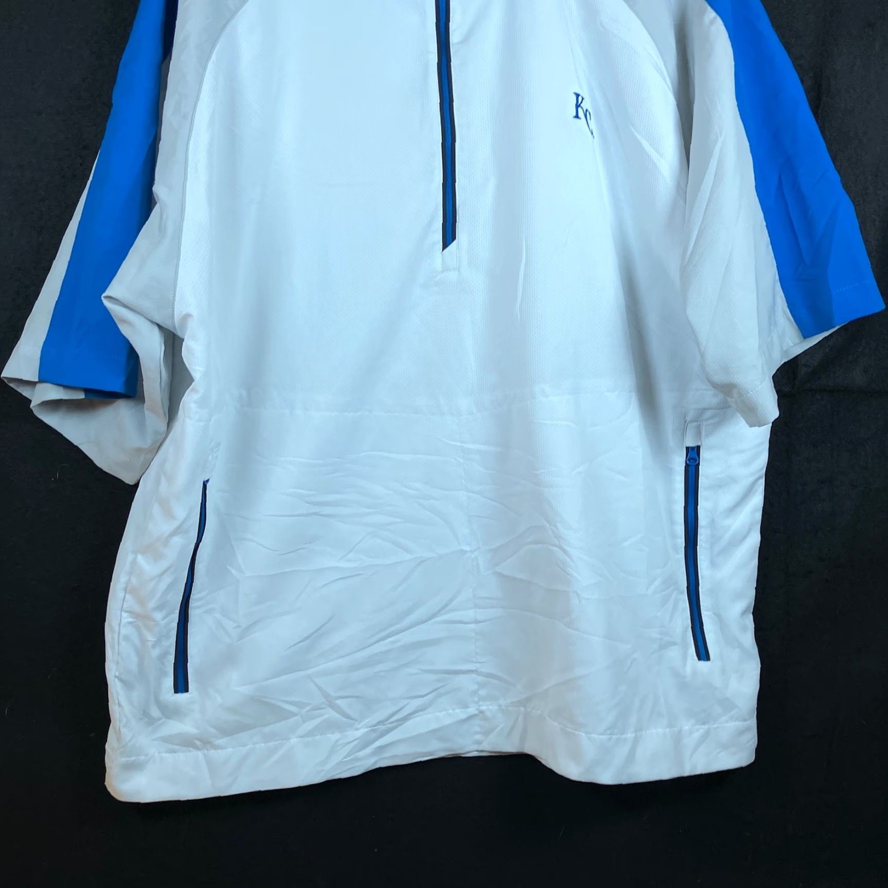 Footjoy FootJoy FJ Mens Jacket Gray Blue Windbreaker 1/4 Zip Short Sleeve Large Mid-Length Zip Coat Winter Spring Fall Mens Size US 33 - 3 Thumbnail