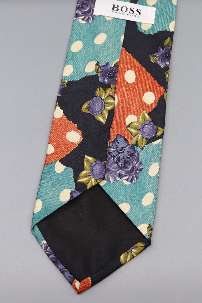 Hugo Boss × Vintage Vintage Hugo Boss Silk Tie – Bold Polka Dot Floral Print Size ONE SIZE - 2 Thumbnail