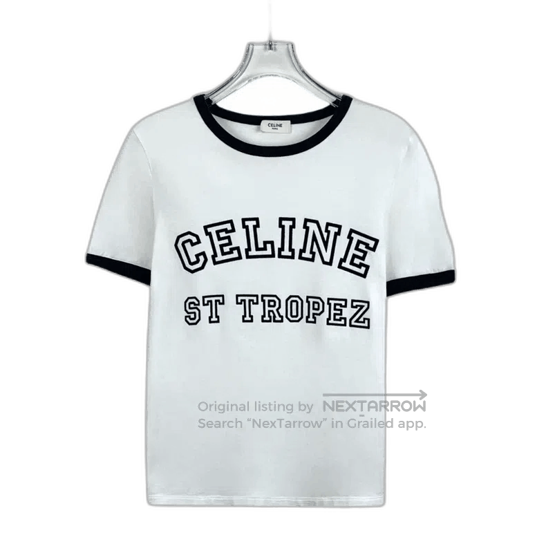 Celine Celine White Logo Print Cotton T. Size US S / EU 44-46 / 1 - 1 Thumbnail