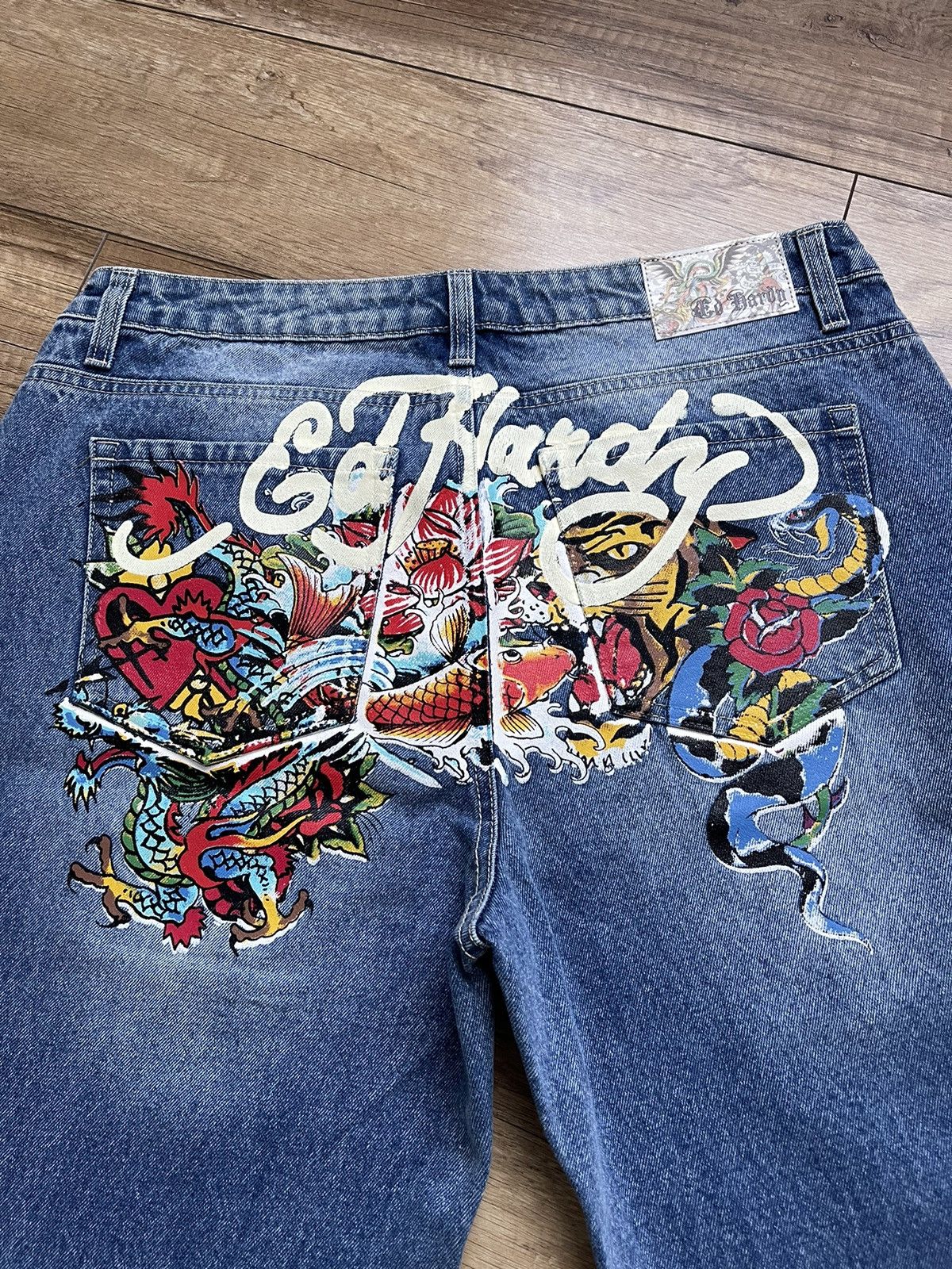 Christian Audigier Ed Hardy Christian Audigier Vintage Jeans Pants 90s Y2K Size US 32 / EU 48 - 4 Thumbnail