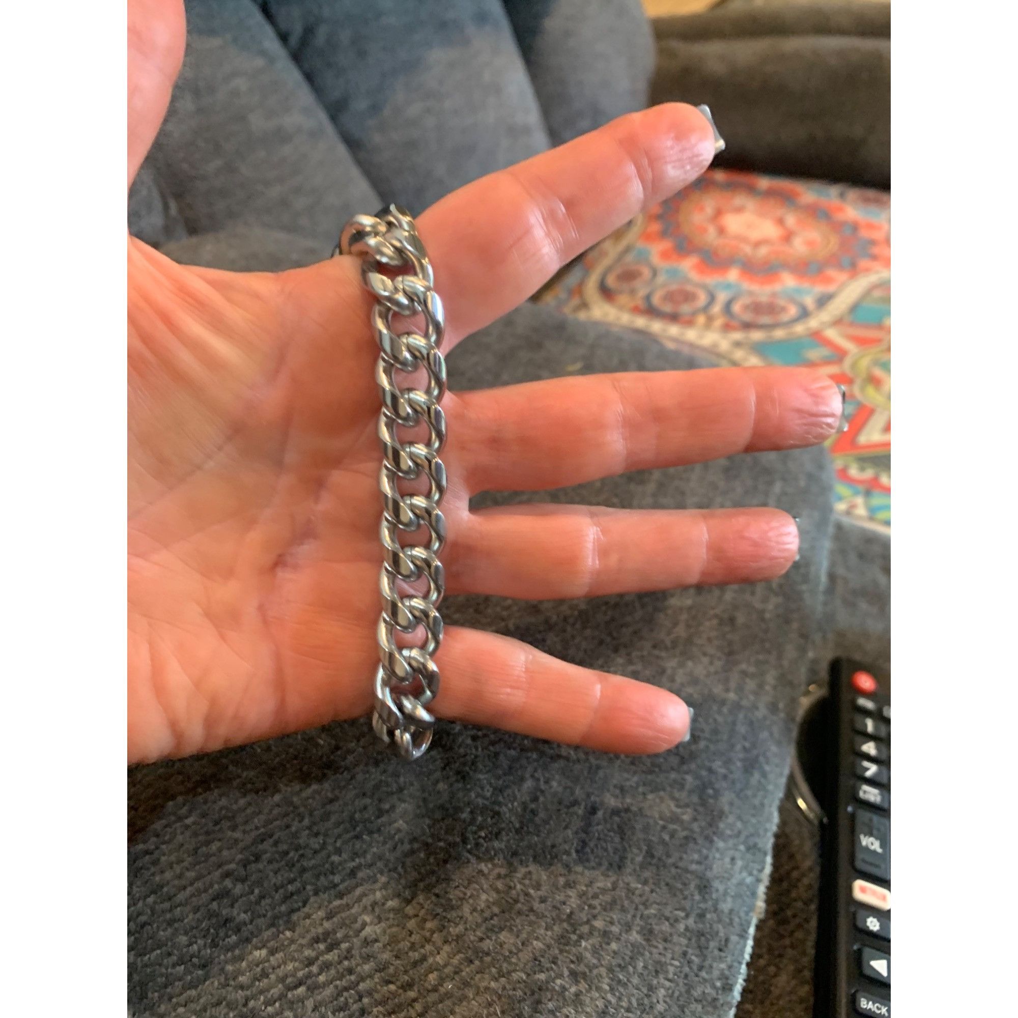 Other Stainless Steel Skull Chain Link Bracelet Heavyweight Gothic Size ONE SIZE - 4 Thumbnail
