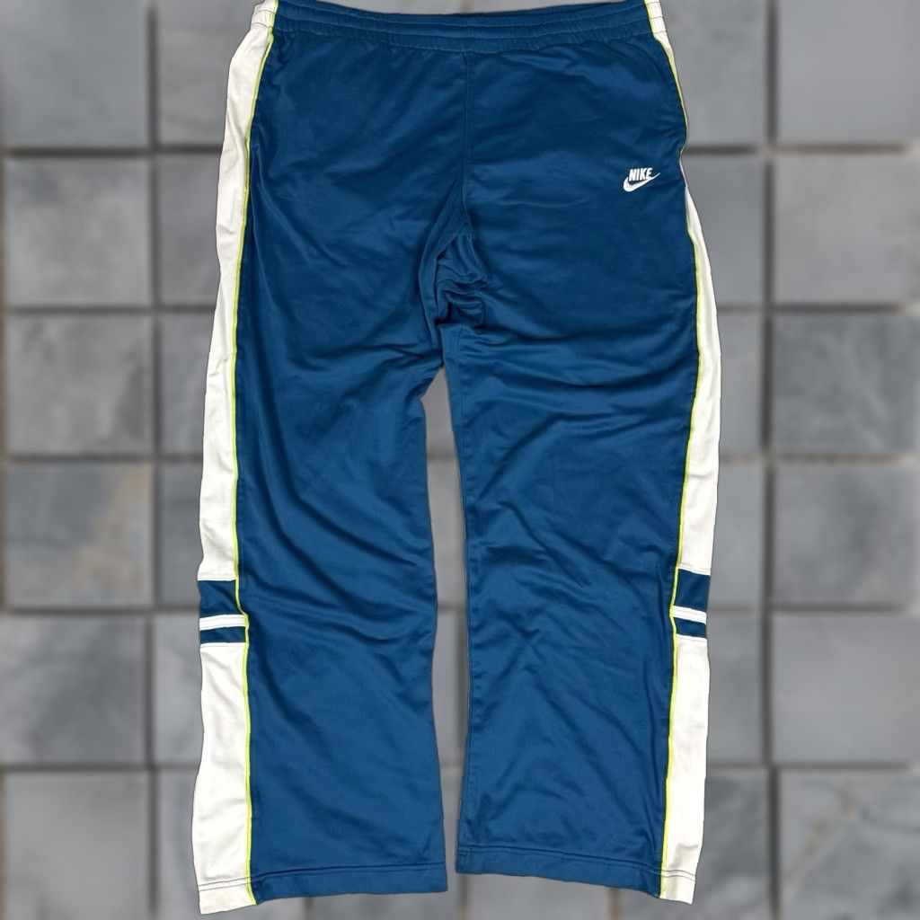Nike VINTAGE Nike Track Pants Mens 2XL Blue Y2K Sweatpants Baggy 90s Wide Casual Rare Size US 39 - 1 Thumbnail
