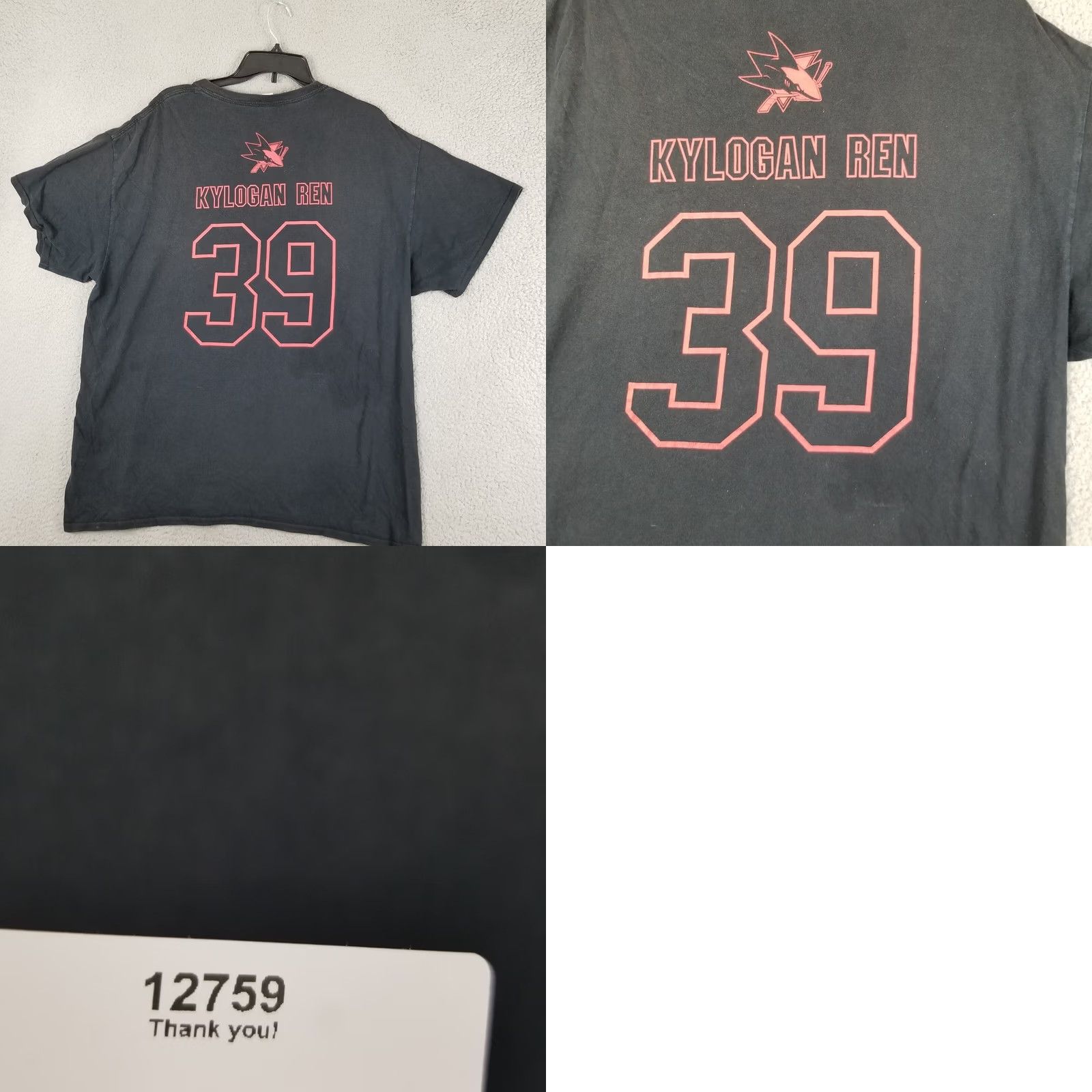 Gildan Nike Shirt Men XL Black San Jose Sharks Star Wars Night Jersey T-Shirt - Double Sided, Star Wars, Ice Hockey, San Jose Sharks, Obi-Wan Kaneobi Size US XL / EU 56 / 4 - 8 Thumbnail