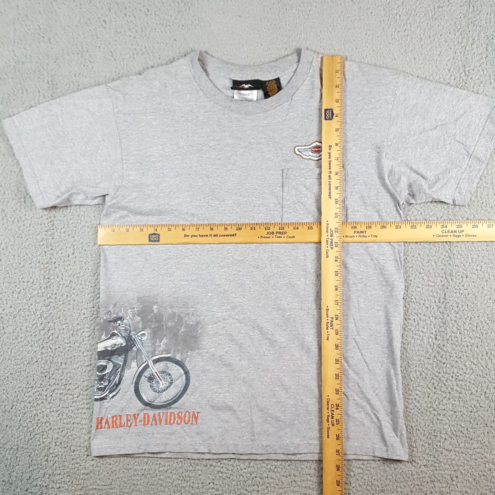 Harley Davidson VINTAGE Harley-Davidson Mens T-Shirt Motorcycle Wrap Around Pocket Biker 2000s Grunge 90s Gray Size M Size US M / EU 48-50 / 2 - 8 Thumbnail