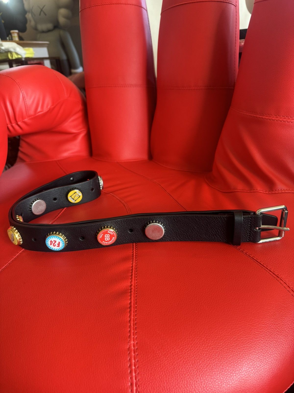 Balenciaga Balenciaga Bottle Cap belt black mens Size ONE SIZE - 1 Thumbnail