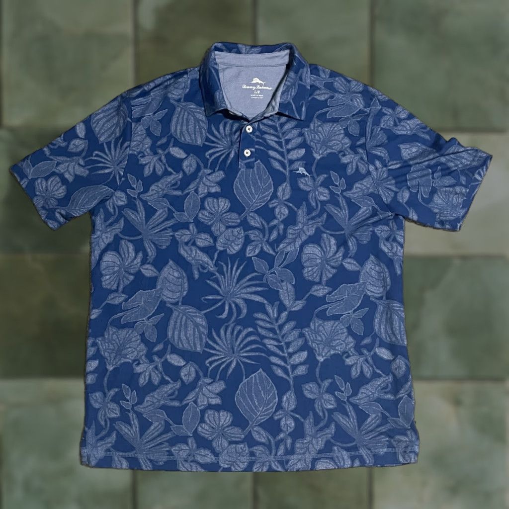 Tommy Bahama Tommy Bahama Camp Shirt Buccaneer Blue L Mens Polo Shirt Size Large Size US L / EU 52-54 / 3 - 1 Thumbnail