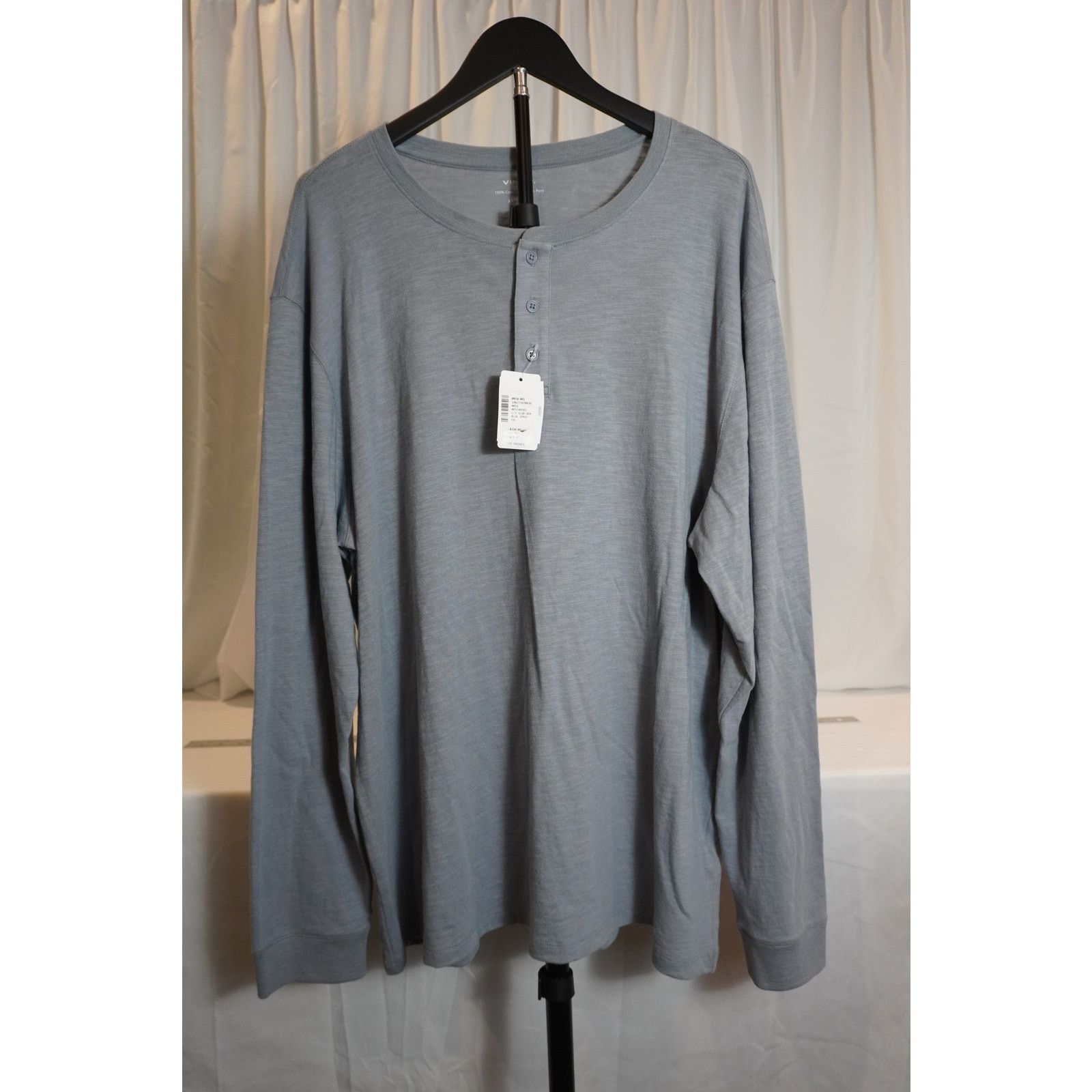Vince Vince Long Sleeve Henley Shirt 100% Cotton Peru Minimalist Size US XXL / EU 58 / 5 - 1 Thumbnail