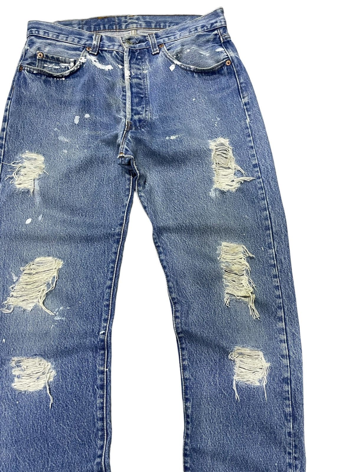 Levi's × Vintage Vintage 80s Levis 501 Button Fly Distressed Jeans Size US 32 / EU 48 - 7 Thumbnail