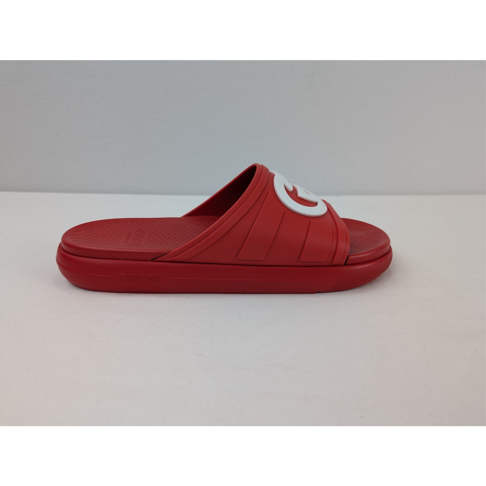 Gucci o1rshd1 Men's New Pursuit Slide Rubber 650 Slipper in Red Size US 12.5 / EU 45-46 - 4 Thumbnail