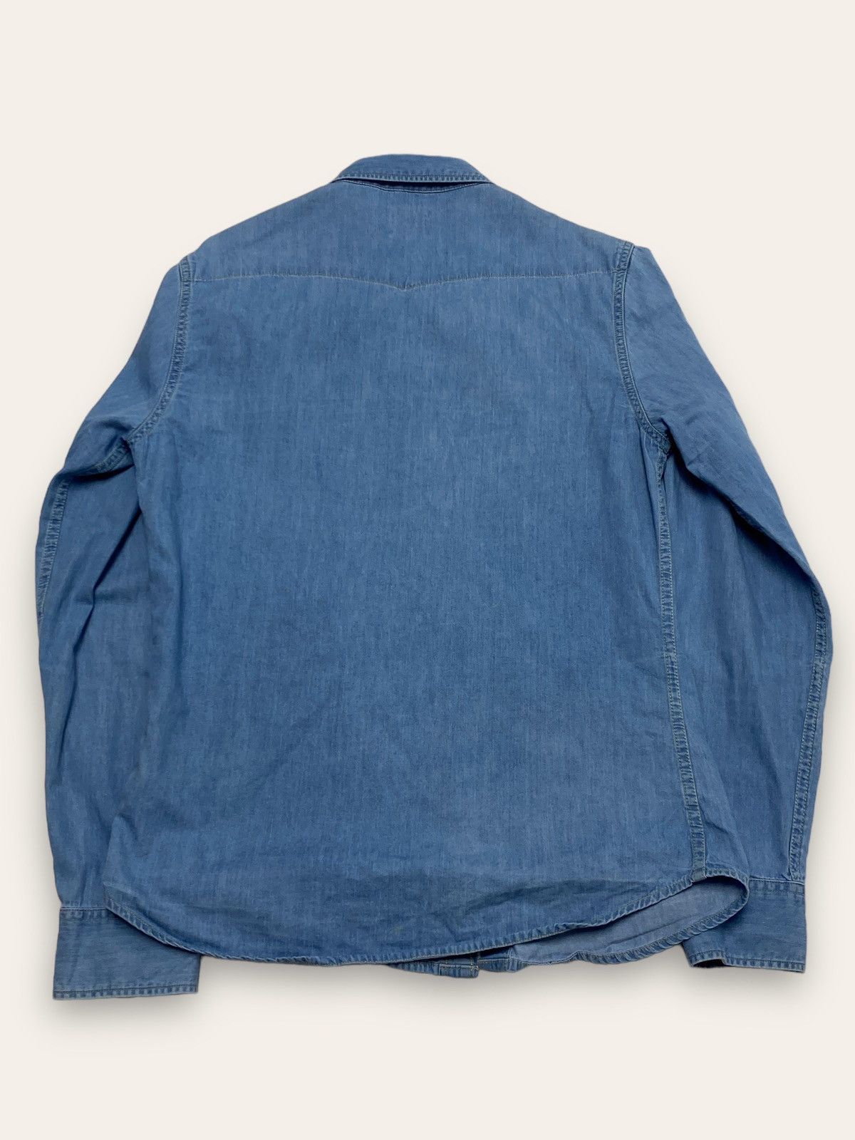 Jean Vintage LEE Light Denim Jean Button Up Shirt Snaps Size US S / EU 44-46 / 1 - 6 Thumbnail