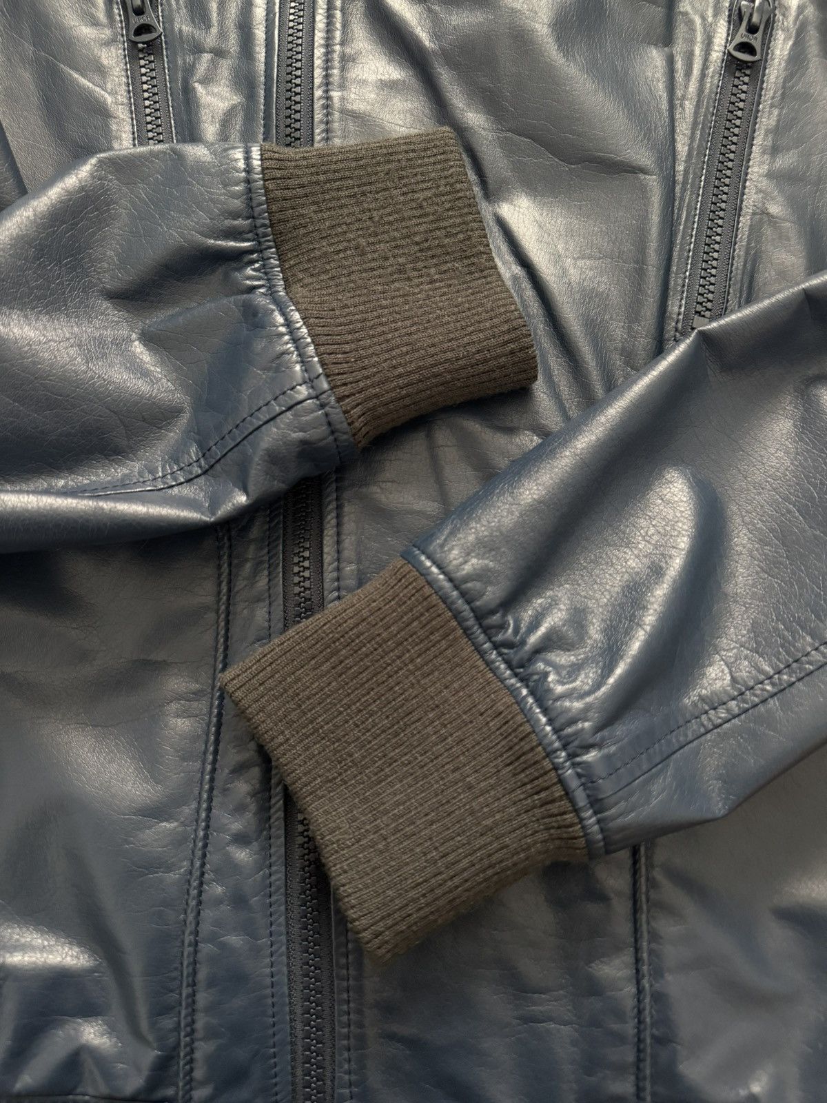 Undercover SS11 Undercover "Underman" Blue Biker Zipper Leather Jacket Size US M / EU 48-50 / 2 - 6 Thumbnail