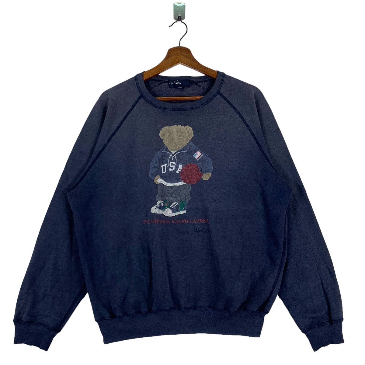 Vintage Vintage 90s Polo Ralph Lauren Polo Bear Pullover Jumpers Size US L / EU 52-54 / 3 - 1 Thumbnail
