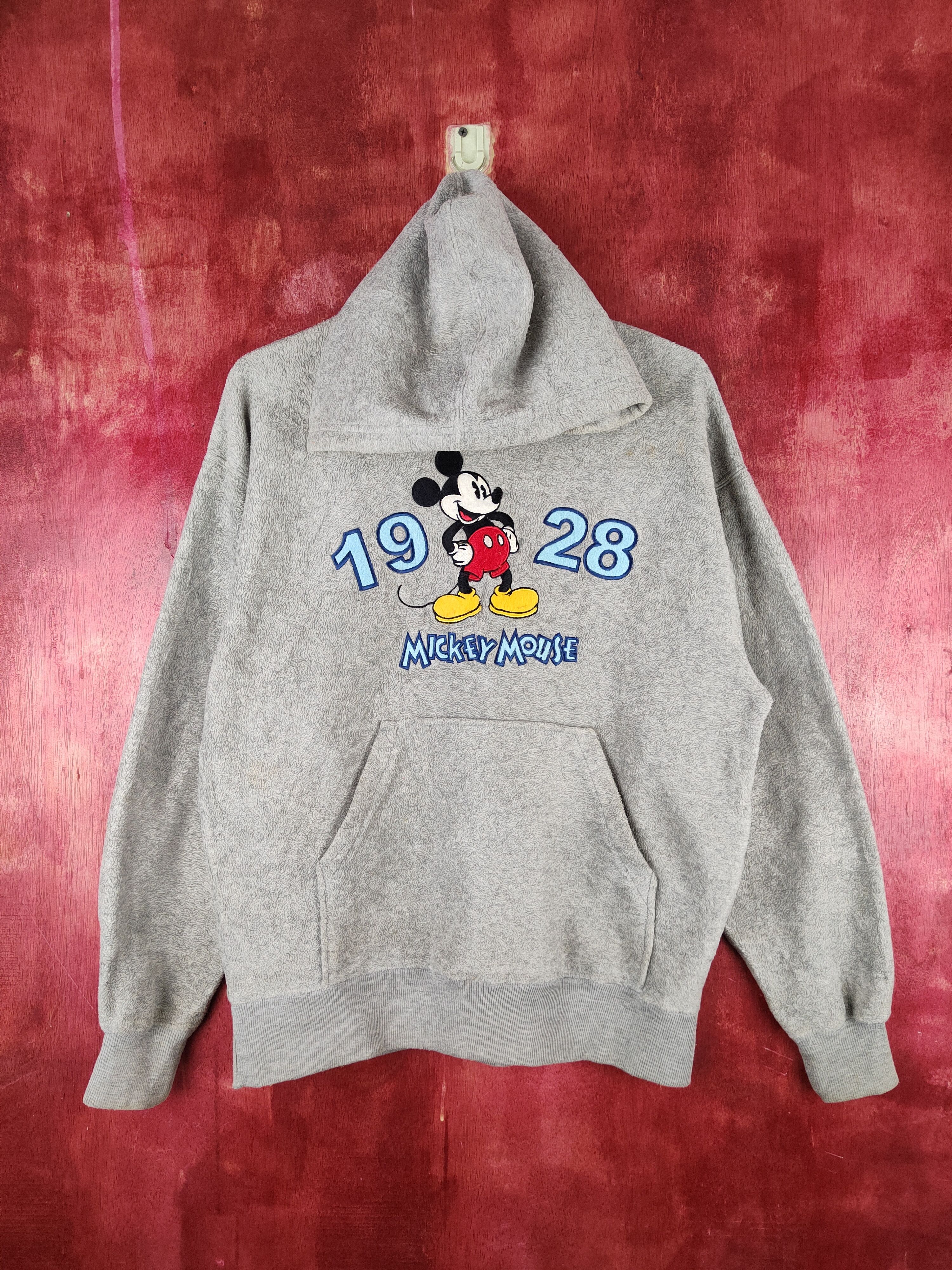 Disney × Mickey Mouse × Vintage Disney Gray Mickey Mouse Fur Mohair Hoodie Sweatshirt #S1504 Size US M / EU 48-50 / 2 - 1 Thumbnail