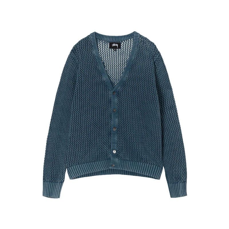 Stussy Stussy Loose Gauge Cardigan Blue | Grailed