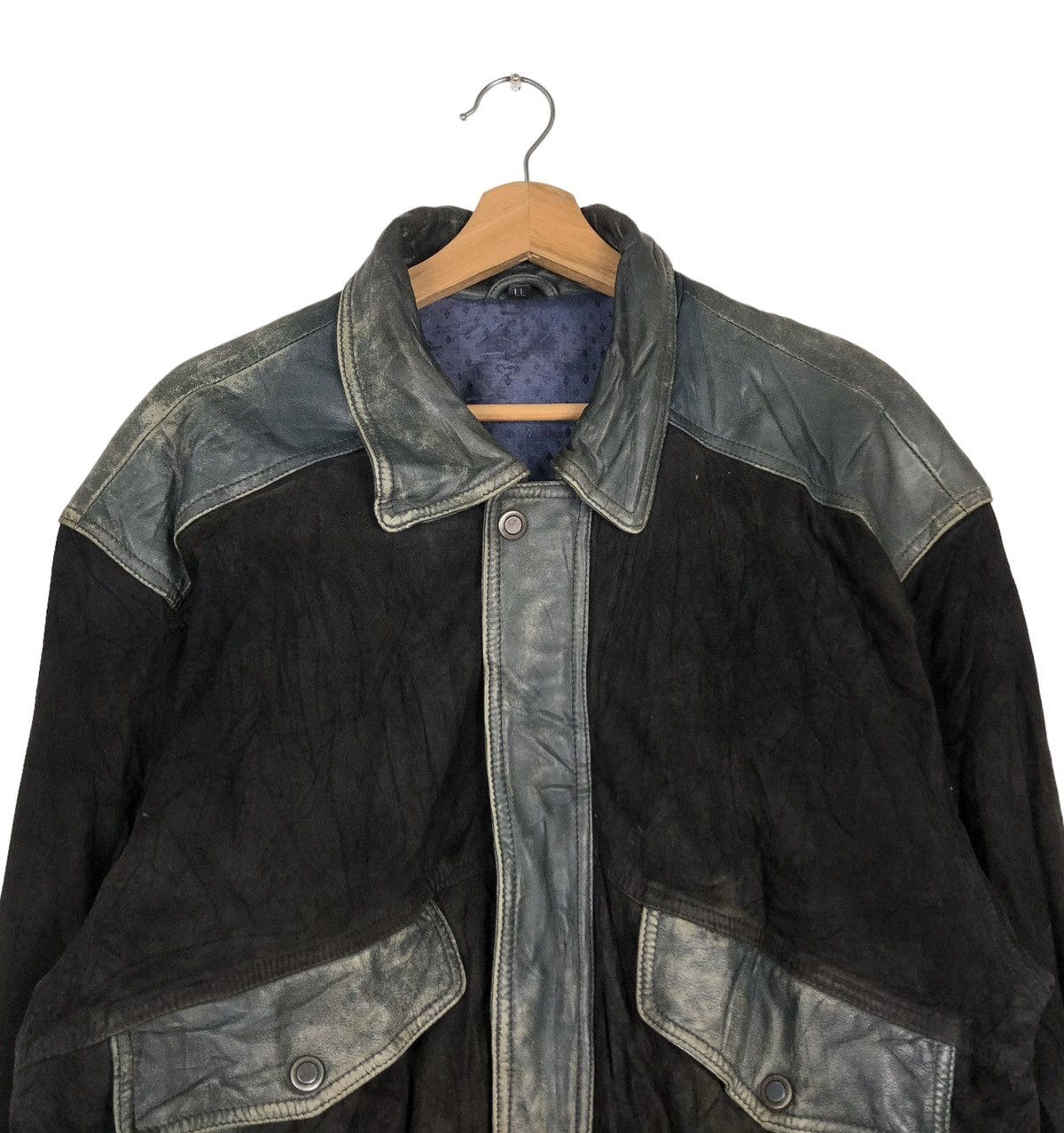 Japanese Brand 🔥VINTAGE BIKER GENUINE LEATHER JACKET CARGO JAPAN MADE Size US L / EU 52-54 / 3 - 3 Thumbnail